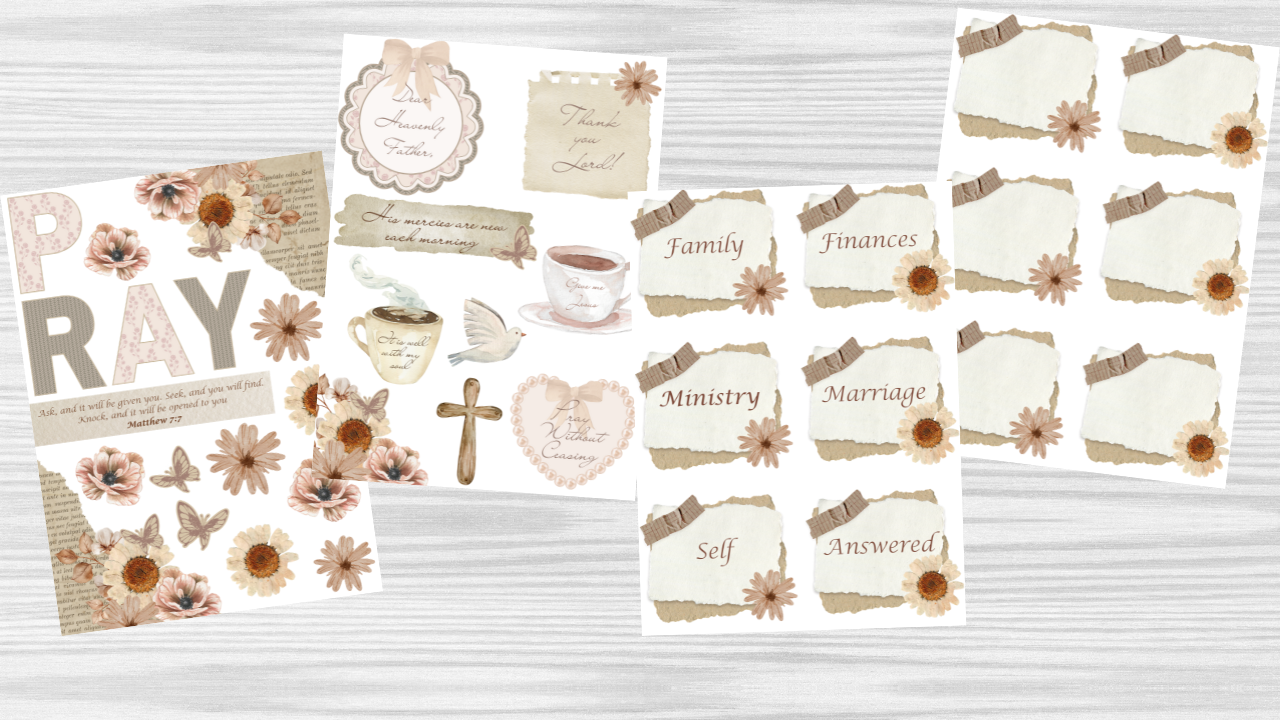 Prayer Board Kit Dusty Rose PDF Printable