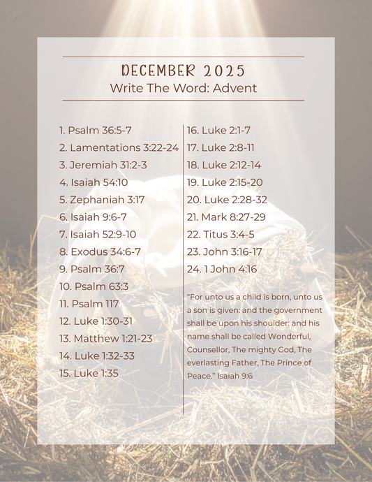 December 2025 Write the Word: Advent